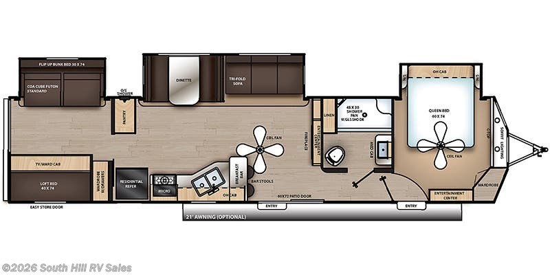 Floorplan of 2023 Coachmen Catalina Destination 40BHTS
