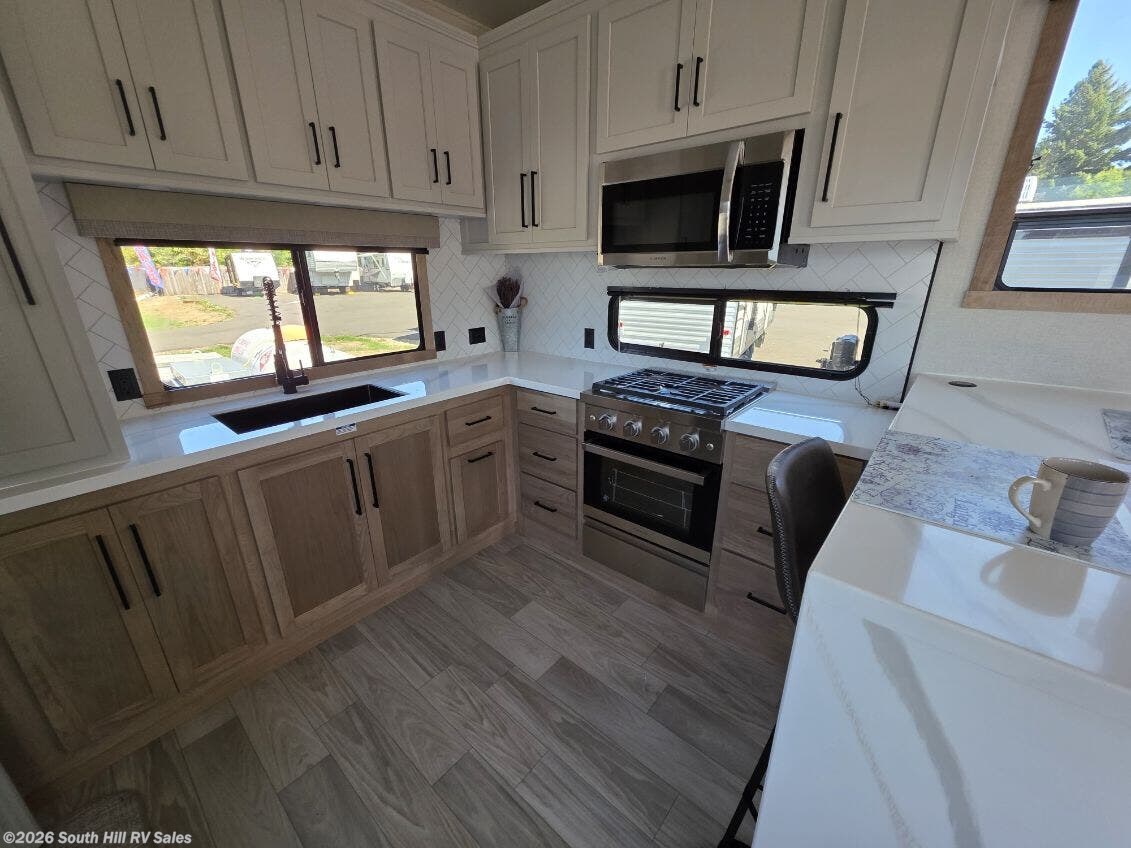 2026 Forest River Sierra Destination 396RKLR - New Destination Trailer For Sale by South Hill RV Sales in Yelm, Washington features Awning, Dryer, Water Heater, Refrigerator, Fire Extinguisher