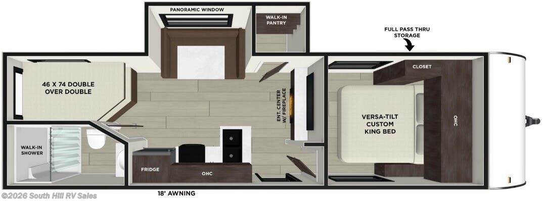 Floorplan of 2026 Forest River EVO Lite 2405BHX