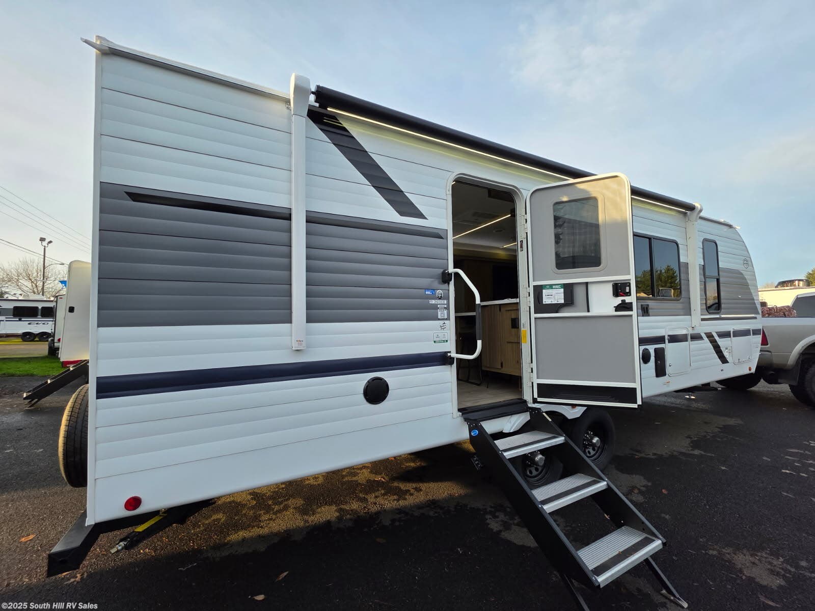 2026 Forest River EVO 260ICE - New Travel Trailer For Sale by South Hill RV Sales in Yelm, Washington features Water Heater, Awning, LP Detector, Fire Extinguisher, Batteries