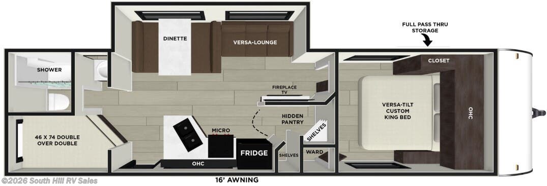 Floorplan of 2026 Forest River EVO Lite 26ICE