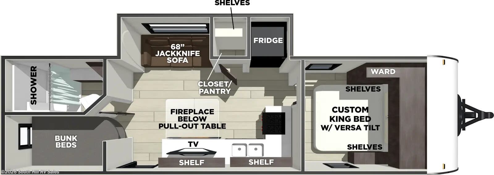 Floorplan of 2026 Forest River Salem 260ICE