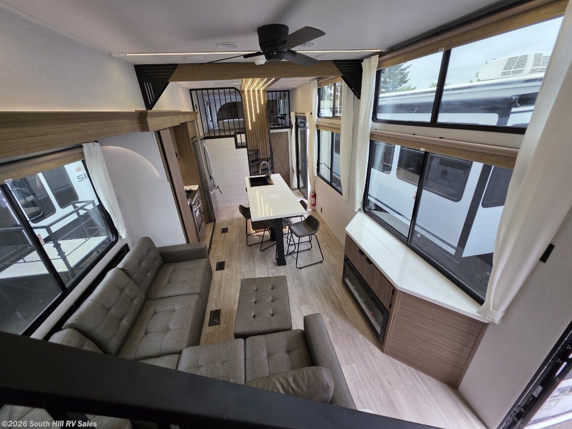 2026 Forest River Salem Grand Villa 42ZEN - New Destination Trailer For Sale by South Hill RV Sales in Yelm, Washington features Slide-out Awning, Oven, Ladder, Refrigerator, TV Antenna