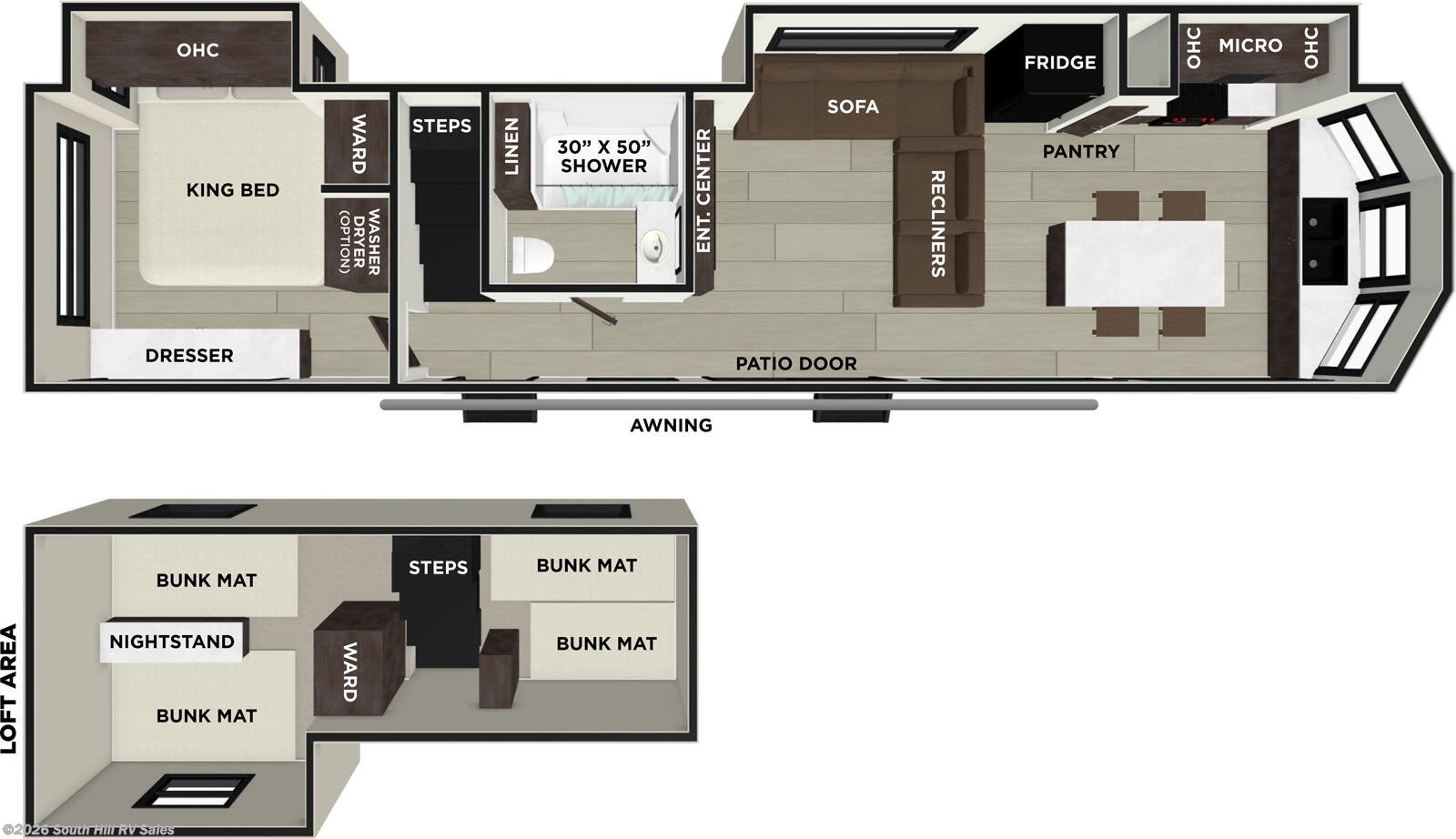 Floorplan of 2026 Forest River Salem Villa 40FKP
