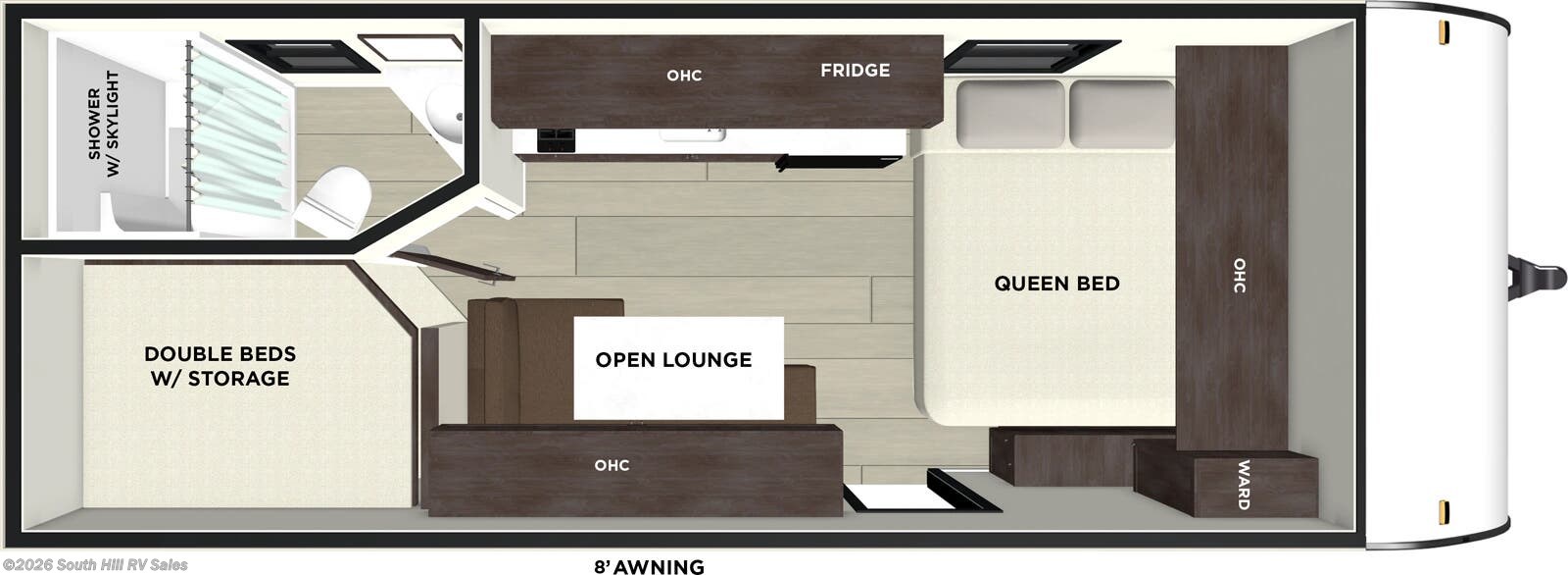 Floorplan of 2026 Forest River EVO Select 174DBLE