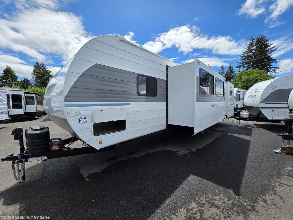 2026 Forest River Salem 31KQBTS - New Travel Trailer For Sale by South Hill RV Sales in Yelm, Washington features TV, Awning, Shower, Furnace, Water Heater