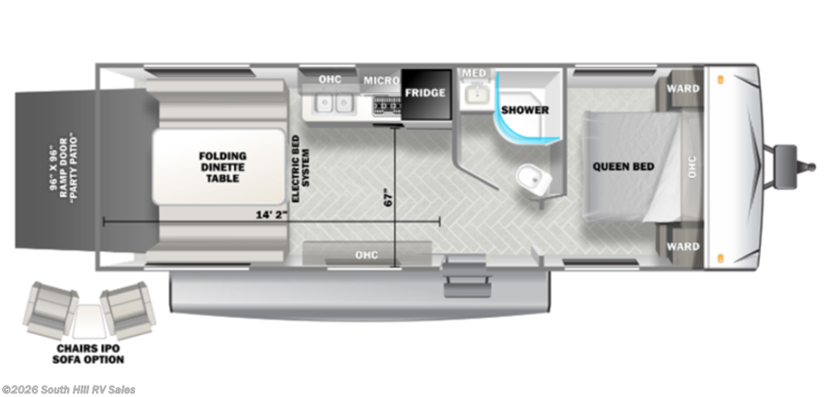 Floorplan of 2023 Forest River EVO 2510RTX