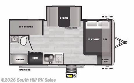 Floorplan of 2021 Keystone Springdale Mini 1760BH