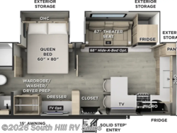 Stock Image for 2026 Forest River 2523MBR (options and colors may vary) 2026 Rockwood Mini Lite 2523MBR by Forest River from South Hill RV Sales in Yelm, Washington