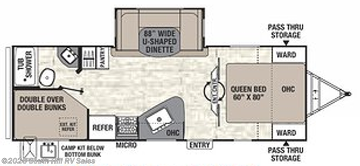 Floorplan of 2019 Coachmen Freedom Express Ultra Lite 257 BHS