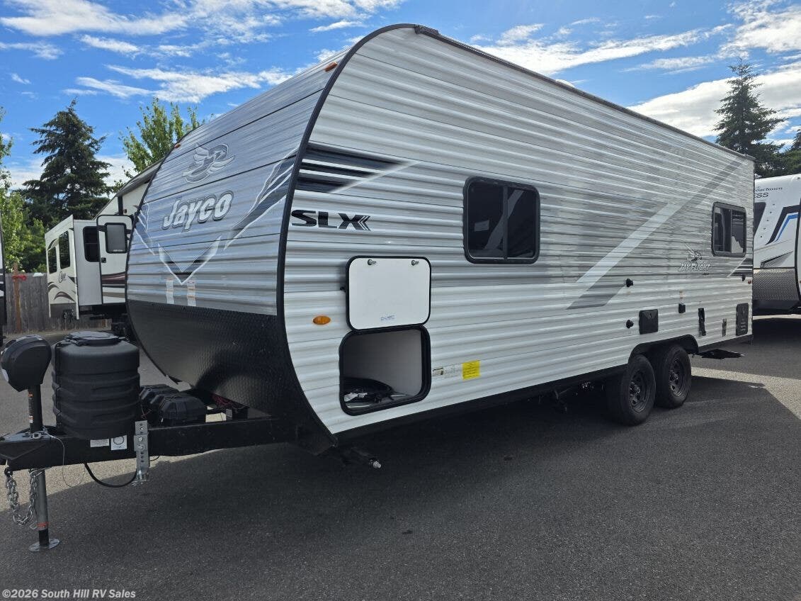 2025 Jayco Jay Flight SLX 7 210 - Used Travel Trailer For Sale by South Hill RV Sales in Yelm, Washington features Stereo System, Awning, Solar Panel, Converter, Shower