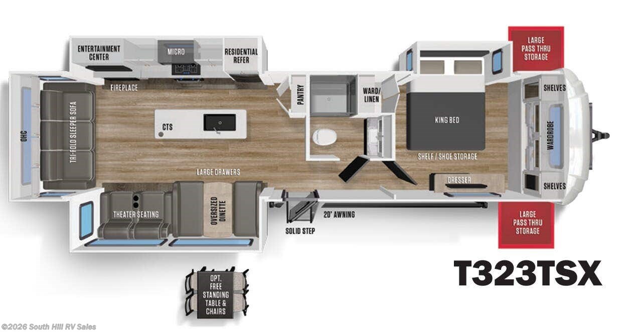 Floorplan of 2021 Forest River Wildcat 323TSX
