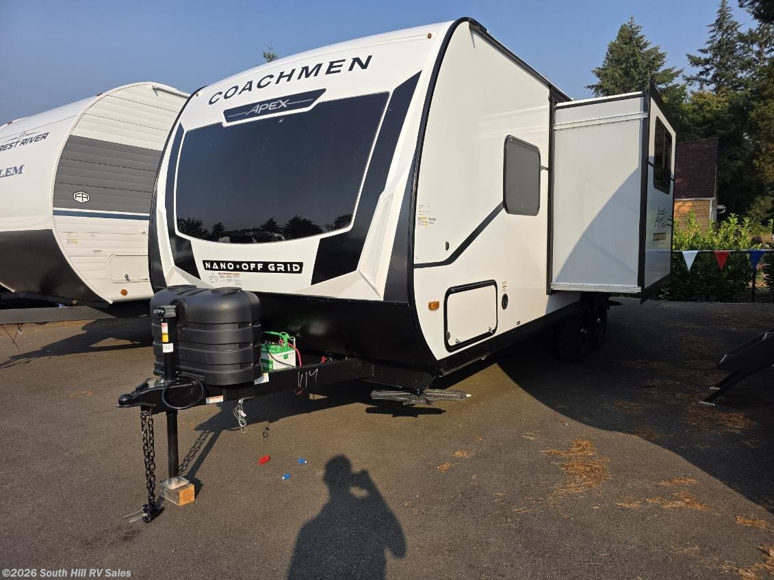 2027 Coachmen Apex Nano 208BHS - New Travel Trailer For Sale by South Hill RV Sales in Yelm, Washington features Water Heater, Skylight, Shower, Griddle, Power Awning