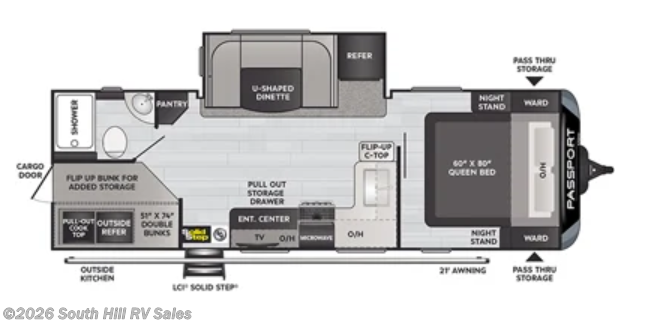 Floorplan of 2021 Keystone Passport 2401BHWE