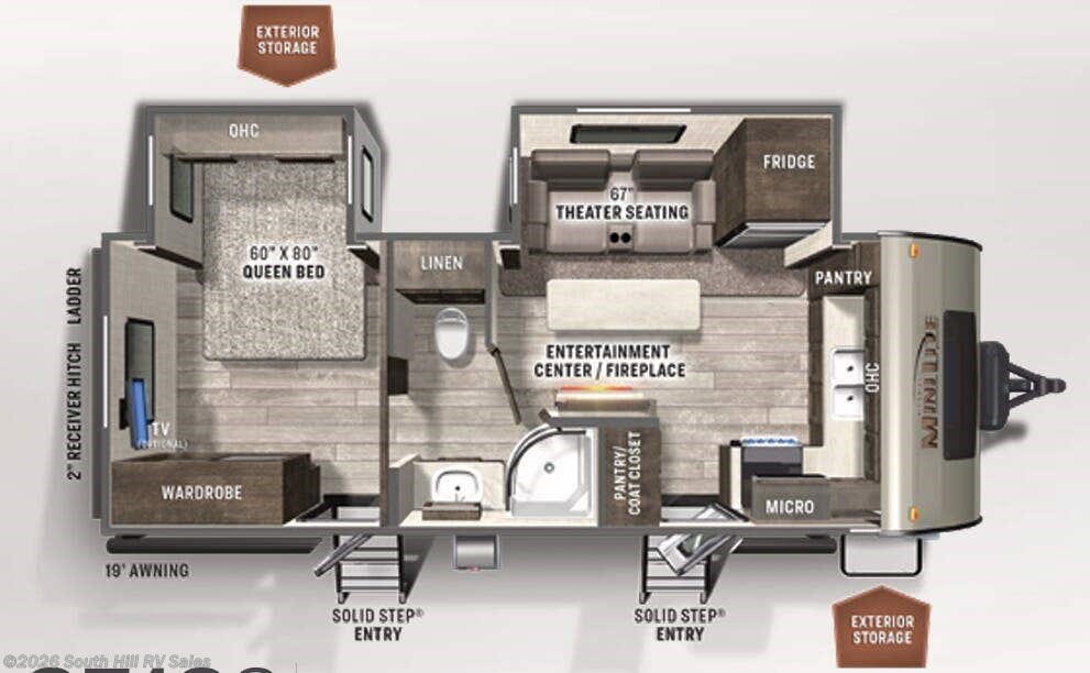 Floorplan of 2022 Forest River Rockwood Mini Lite 2516S