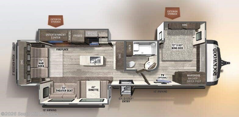 Floorplan of 2021 Forest River Rockwood Signature 8337RL