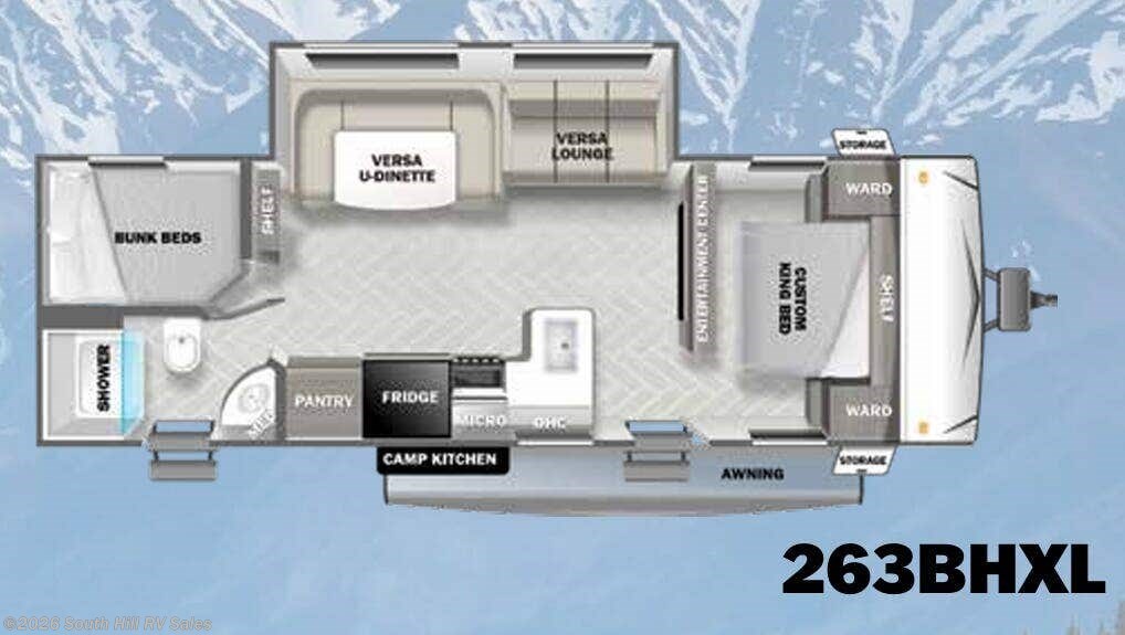 Floorplan of 2020 Forest River Salem Cruise Lite 263BHXL
