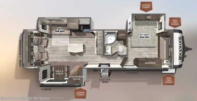 Floorplan of 2021 Forest River Rockwood Signature 8329SB