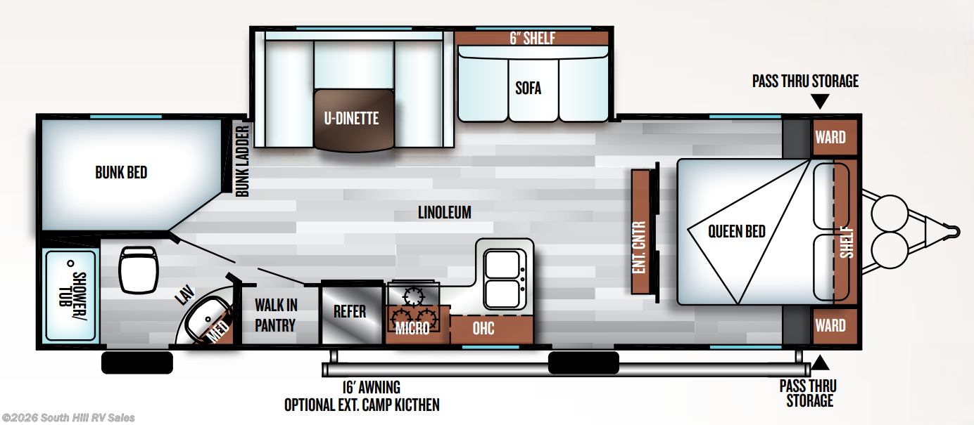 Floorplan of 2018 Forest River Salem Cruise Lite 263BHXL