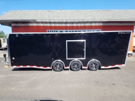 Back by popular demand, we have fully loaded racing trailers! This Black beauty is the queen of them all, it features all aluminum construction, triple spread torsion 5200 Dexter EZ lube axles, giving it a 15k GVWR and about 12k payload. (That&#39;s right, it only weights 3k empty!) It has a driver&#39;s side escape door, front upper and lower cabinets with a workbench and L shape extension so you can work in-depth. We had the rear canopy added to the build to give it that sweet swept look, it looks like it&#39;s racing already! Two sets of loading lights, interior 18 inch led, 60 amp electrical package with motorbase plug, power electric jack with manual override, premium quad-ply flooring, HD tie downs, aluminum starter flap on the ramp, super extra wide side access door, rear drag wheels, premium alloy wheels, brakes on all 3 axles, and more.

This trailer is absolutely one of a kind, and when it&#39;s gone you will have to wait 6-10 weeks to custom order something similar. So come check it out soon, or let us know if you have any questions!

Let us help you find the right trailer for your needs! If we don&#39;t have it, we will custom order it for you, and configure it perfectly for your specific application. Our goal is to make sure you have the right trailer and accessories outfitted to meet your unique needs and to make it a pleasant and enjoyable experience buying your new trailer.

We take all kinds of trades just let us know what you have.
Financing rates ARE LOWER THROUGH CREDIT UNIONS
We are a CUDL dealer.