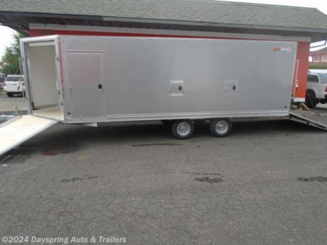 This is a all aluminum snowmobile enclosed trailer it is 6.5 feet wide by 22 feet long plus the v-nose which is 5 feet and we put 6 inches of extra height and upgraded the tail lights to premium tail lights with a reverse light plus. Plus this is all the standard feature in are limited edition snowmobile trailer package

* All-Aluminum Construction
* 16&quot; O/C Wall &amp; Roof Studs
* 8000# Straight Coupler w/ 2&quot; Ball
* (2) 7800# Safety Chains
* 24&quot; O/C Floor Crossmembers
* 60&quot; V-Nose w/Extruded Nose Cone
* 2&quot;x5&quot; Subframe Tubing
* 3&quot; x 5&quot; Intergrated Tongue
* Torsion Ride Suspension
* Smooth .030&quot; Bonded Side Panels
* 7&quot; Bottom Trim Package
* One-Piece Aluminum Roof
* 24&quot; Stone Guard
* Rear Ramp Door w/ Spring Assist
* Front Ramp Door w/Spring Assist
* All-Aluminum Locking bars &amp; Hinges
* 3/4&quot; Water Resistant Decking
* White Luan Walls w/Extruded Kickplate
* Full Length Slide Track w/ D-Rings (2) Per Machine
* (2) 14&quot; x 14&quot; fuel doors
* 32&quot;x66&quot; Side Access Door
* White Luan CeilingEXTERIOR OPTIONSTwo-Tone Color Package w/ 6&quot; Anodized Divider
* 3 Interior LED Dome Lights
* Limited Lifetime Warranty
* 1500# Wheel Jack
* Arctic Flex 7-Way (Braked Models)
* Recessed LED Exterior Lights. Roof ventArctic Flex 7-Way
* 1500# Wheel Jack
* Limited Lifetime WarrantyAT DAYSPRING, IT IS OUR GOAL TO HELP YOU FIND THE RIGHT TRAILER FOR YOUR NEEDS.IF WE DON&#39;T HAVE IT, WE WILL BE MORE THAN HAPPY TO ORDER IT FOR YOU.WE WANT TO MAKE SURE THAT YOU HAVE THE RIGHT TRAILER AND ACCESSORIES TO FIT YOUR NEEDS.CONTACT US AND HAVE A GREAT EXPERIENCE BUYING YOUR NEW TRAILER!TRADES ARE NO PROBLEM; JUST LET US KNOW WHAT YOU HAVE.FINANCING RATES ARE LOWER THROUGH CREDIT UNIONS .. WE ARE A CERTIFIED CUDL DEALER