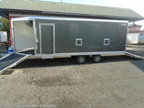 This is a new all aluminum enclosed snowmobile trailer and it is loaded it is 6 feet 8 inches tail inside and it is 22 feet long plus the 5 foot v-nose and in is fully insulated both walls and ceiling and has a 40k furnace with nice white walls and ceiling a battery and a 110 package with a couple of plugs nice premium wheels a rv style side door with a step and 2 fuel door all led running lights and dome lights and a lot more

AT DAYSPRING, IT IS OUR GOAL TO HELP YOU FIND THE RIGHT TRAILER FOR YOUR NEEDS.
IF WE DON&#39;T HAVE IT, WE WILL BE MORE THAN HAPPY TO ORDER IT FOR YOU.
WE WANT TO MAKE SURE THAT YOU HAVE THE RIGHT TRAILER AND ACCESSORIES TO FIT YOUR NEEDS.

CONTACT US AND HAVE A GREAT EXPERIENCE BUYING YOUR NEW TRAILER!

TRADES ARE NO PROBLEM; JUST LET US KNOW WHAT YOU HAVE.

FINANCING RATES ARE LOWER THROUGH CREDIT UNIONS.. WE ARE A CERTIFIED CUDL DEALER
VISIT OUR WEB SITE AT WWW.DAYSPRINGAUTO.COM

DAYSPRING AUTO &amp; TRAILERS
786 NE BURNSIDE
GRESHAM OREGON 97030
503-666-7300
DA2659