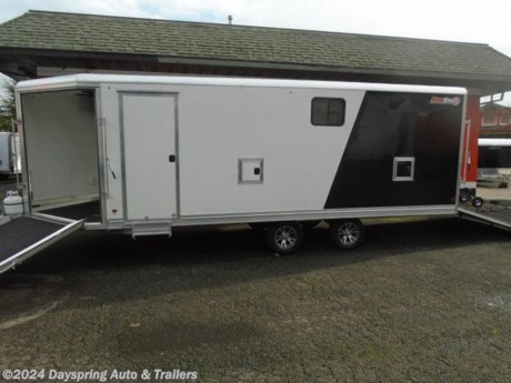 This is a new all aluminum enclosed snowmobile trailer and it is loaded it is 6 feet 8 inches tail inside and it is 22 feet long plus the 5 foot v-nose and in is fully insulated both walls and ceiling and has a 40k furnace with nice white walls and ceiling 2 sliding windows and nice over cabinet and a split over cabinet with a shelf between them a battery and a 110 package with a couple of plugs nice premium wheels a rv style side door with a step and a fuel door all led running lights and dome lights and a lot more

AT DAYSPRING, IT IS OUR GOAL TO HELP YOU FIND THE RIGHT TRAILER FOR YOUR NEEDS.
IF WE DON&#39;T HAVE IT, WE WILL BE MORE THAN HAPPY TO ORDER IT FOR YOU.
WE WANT TO MAKE SURE THAT YOU HAVE THE RIGHT TRAILER AND ACCESSORIES TO FIT YOUR NEEDS.

CONTACT US AND HAVE A GREAT EXPERIENCE BUYING YOUR NEW TRAILER!

TRADES ARE NO PROBLEM; JUST LET US KNOW WHAT YOU HAVE.

FINANCING RATES ARE LOWER THROUGH CREDIT UNIONS . WE ARE A CERTIFIED CUDL DEALER
VISIT OUR WEB SITE AT WWW.DAYSPRINGAUTO.COM

DAYSPRING AUTO &amp; TRAILERS
786 NE BURNSIDE
GRESHAM OREGON 97030
503-666-7300
DA2659