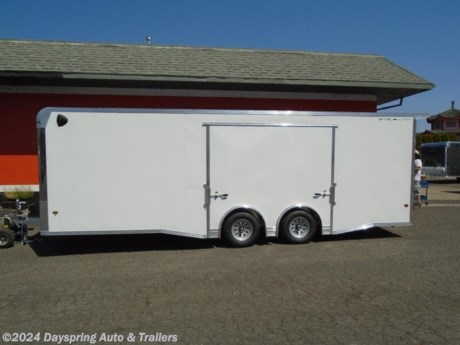 This is a all aluminum car hauler sitting on tandem 5200# torsion spread axles with brakes on both axles . fully finished interior with white walls and a white ceiling liner with a nice quadply flooring with a aluminum starter floor.The inside is a 24 foot floor.. The best thing is this trailer has a elite escape door which is the best escape door out there on the market.It has the premium running lights package including reverse lights and rear bogey wheels and more

AT DAYSPRING, IT IS OUR GOAL TO HELP YOU FIND THE RIGHT TRAILER FOR YOUR NEEDS.
IF WE DON&#39;T HAVE IT, WE WILL BE MORE THAN HAPPY TO ORDER IT FOR YOU.
WE WANT TO MAKE SURE THAT YOU HAVE THE RIGHT TRAILER AND ACCESSORIES TO FIT YOUR NEEDS.

CONTACT US AND HAVE A GREAT EXPERIENCE BUYING YOUR NEW TRAILER!

TRADES ARE NO PROBLEM; JUST LET US KNOW WHAT YOU HAVE.

FINANCING RATES ARE LOWER THROUGH CREDIT UNIONS WE ARE A CERTIFIED CUDL DEALER