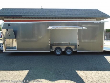 This is a Alcom Stealth 8.5 feet wide by 28 feet long with 7 feet 4 inches of interior height car hauler or toys. This one is sitting on tandem 5200# torsion axles with brakes on both . With a elite escape door so you can get out of your car with the door open nice and easy and it is fully finish with white luan walls and ceiling and a aluminum starter flap and all led running lights and a rear spoiler with loading lights both upper and lower cabinets and a generator cabinet a 110 power package and a upgrade side dooR to a 48&quot; r and a battery to run your dome lights and rear loading lights in the spoiler . Also upgrade flooring to tpo flooring with full length slide track in the floor and rear drop jacks This one is a all aluminum trailer so it is very light and screw less sides and more #

AT DAYSPRING, IT IS OUR GOAL TO HELP YOU FIND THE RIGHT TRAILER FOR YOUR NEEDS.
IF WE DON&#39;T HAVE IT, WE WILL BE MORE THAN HAPPY TO ORDER IT FOR YOU.
WE WANT TO MAKE SURE THAT YOU HAVE THE RIGHT TRAILER AND ACCESSORIES TO FIT YOUR NEEDS.

CONTACT US AND HAVE A GREAT EXPERIENCE BUYING YOUR NEW TRAILER!

TRADES ARE NO PROBLEM; JUST LET US KNOW WHAT YOU HAVE.

FINANCING RATES ARE LOWER THROUGH CREDIT UNIONS WE ARE A CERTIFIED CUDL DEALER