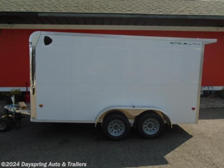 This is a all aluminum 7 foot wide by 14 feet long that 6 foot 6 inches tail inside sitting on tandem 3500# axles with brakes on both axles with a rear ramp door cast front corners and rear spoiler with led loading lights rv style side door a white ceiling and more

AT DAYSPRING, IT IS OUR GOAL TO HELP YOU FIND THE RIGHT TRAILER FOR YOUR NEEDS.
IF WE DON&#39;T HAVE IT, WE WILL BE MORE THAN HAPPY TO ORDER IT FOR YOU.
WE WANT TO MAKE SURE THAT YOU HAVE THE RIGHT TRAILER AND ACCESSORIES TO FIT YOUR NEEDS.

CONTACT US AND HAVE A GREAT EXPERIENCE BUYING YOUR NEW TRAILER!

TRADES ARE NO PROBLEM; JUST LET US KNOW WHAT YOU HAVE.

FINANCING RATES ARE LOWER THROUGH CREDIT UNIONS WE ARE A CERTIFIED CUDL DEALER