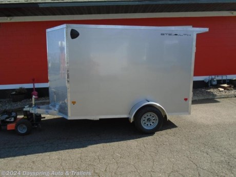 This is a 6 foot wide by 10 feet long plus the v-nose and it is 79 inches tail inside and 76 inches tail at the rear door. This one is sitting on a 3500# axle with 15&quot; trailer radial tires. This one has a rear spoiler with 3 loading lights in it the inside has a white luan ceiling and a side rv style door and a rear ramp door

AT DAYSPRING, IT IS OUR GOAL TO HELP YOU FIND THE RIGHT TRAILER FOR YOUR NEEDS.
IF WE DON&#39;T HAVE IT, WE WILL BE MORE THAN HAPPY TO ORDER IT FOR YOU.
WE WANT TO MAKE SURE THAT YOU HAVE THE RIGHT TRAILER AND ACCESSORIES TO FIT YOUR NEEDS.

CONTACT US AND HAVE A GREAT EXPERIENCE BUYING YOUR NEW TRAILER!

TRADES ARE NO PROBLEM; JUST LET US KNOW WHAT YOU HAVE.

FINANCING RATES ARE LOWER THROUGH CREDIT UNIONS WE ARE A CERTIFIED CUDL DEALER