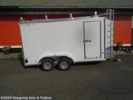 Looking for the Ultimate Contractor Package? Look no further ... Alcom has brought us the all aluminum cargo trailer package engineered to meet the needs and quality that a contractor demands with features like a heavy duty roof rack complete with full length catwalk, ladder , and rear roller for sliding material onto the rack system. The rear barn doors allow for easy fork lift access but if needed each door holds a heavy duty aluminum ramp that connects to the floor for loading all types of equipment and vehicles. You truly have to see everything these models have to offer in person!

Features:

* All aluminum construction
* 16&quot; o/c floor , walls and roof construction
* screwless smooth aluminum skin exterior
* ladder rack system with ladder, catwalk and rear material roller
* v nose construction
* white ceiling liner
* all led lighting
* 15&quot; silver mod wheels with radial 205/75r15 tires
* advantach marine grade flooring
* rear barn doors with loading ramps
* 32&quot; rv side door
* 2- 3500lb dexter ez lube axles complete w/ electric brakes
* 2 cross vents
* 24&quot; stone guard
* 1 piece aluminum roof
* 4 year warranty Ask us about adding even more features to make you trailer complete for you own personal needs ! Let us help you find the right trailer for your needs! If we don&#39;t have it, we will custom order it for you, and configure it perfectly for your specific application. Our goal is to make sure you have the right trailer and accessories to fit your needs and to make it a pleasant and enjoyable experience buying your new trailer.We take all kinds of trades just let us know what you have. Financing rates ARE LOWER THROUGH CREDIT UNIONS We are a CUDL dealer. Dayspring Auto &amp; Trailers786 NE Burnside Gresham, OR 97030503-666-7300DA2659