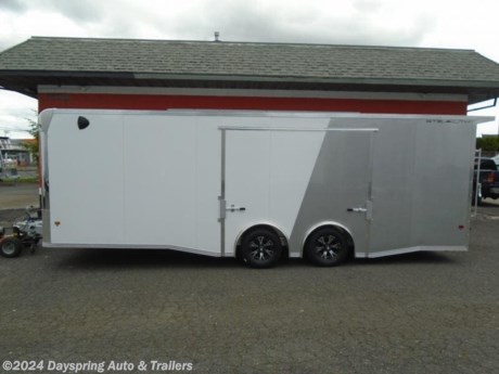 This is a all aluminum car hauler sitting on tandem 5200# torsion spread axles with brakes on both axles and nice premium wheels. fully finished interior with white walls and a white ceiling liner with a nice TPO flooring with a aluminum starter floor. The inside is a 24 foot floor.. The best thing is this trailer has a elite escape door which is the best escape door out there on the market. It has rear spoiler with loading lights and rear bogie wheels and more

AT DAYSPRING, IT IS OUR GOAL TO HELP YOU FIND THE RIGHT TRAILER FOR YOUR NEEDS.
IF WE DON&#39;T HAVE IT, WE WILL BE MORE THAN HAPPY TO ORDER IT FOR YOU.
WE WANT TO MAKE SURE THAT YOU HAVE THE RIGHT TRAILER AND ACCESSORIES TO FIT YOUR NEEDS.

CONTACT US AND HAVE A GREAT EXPERIENCE BUYING YOUR NEW TRAILER!

TRADES ARE NO PROBLEM; JUST LET US KNOW WHAT YOU HAVE.

FINANCING RATES ARE LOWER THROUGH CREDIT UNIONS WE ARE A CERTIFIED CUDL DEALER