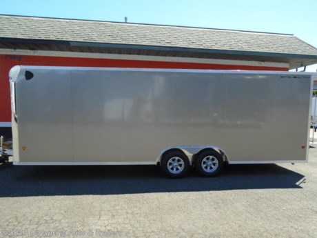 This is a Alcom Stealth 8.5 feet wide by 24 feet long with 6 feet 10 inches of interior height car hauler or toys. This one is sitting on tandem 5200# axles with brakes on both premium wheels and it is fully finish with white luan walls and ceiling and a aluminum starter flap and all led running lights and a rear spoiler with loading lights rear bogey wheels . This one is a all aluminum trailer so it is very light and screw less sides and more #

AT DAYSPRING, IT IS OUR GOAL TO HELP YOU FIND THE RIGHT TRAILER FOR YOUR NEEDS.

IF WE DON&#39;T HAVE IT, WE WILL BE MORE THAN HAPPY TO ORDER IT FOR YOU.

WE WANT TO MAKE SURE THAT YOU HAVE THE RIGHT TRAILER AND ACCESSORIES TO FIT YOUR NEEDS.

CONTACT US AND HAVE A GREAT EXPERIENCE BUYING YOUR NEW TRAILER!

TRADES ARE NO PROBLEM; JUST LET US KNOW WHAT YOU HAVE.

FINANCING RATES ARE LOWER THROUGH CREDIT UNIONS WE ARE A CERTIFIED CUDL DEALER