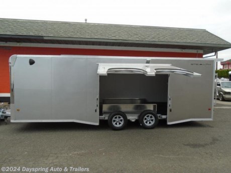 This is a all aluminum car hauler sitting on tandem 5200# torsion spread axles with brakes on both axles and nice premium wheels. fully finished interior with white walls and a white ceiling liner with a nice TPO flooring with a aluminum starter floor. The inside is a 24 foot floor.. The best thing is this trailer has a elite escape door which is the best escape door out there on the market. It has rear spoiler with loading lights and rear bogie wheels and 110 volt package and a front over head and lower and a battery cabinet more
AT DAYSPRING, IT IS OUR GOAL TO HELP YOU FIND THE RIGHT TRAILER FOR YOUR NEEDS.
IF WE DON&#39;T HAVE IT, WE WILL BE MORE THAN HAPPY TO ORDER IT FOR YOU.
WE WANT TO MAKE SURE THAT YOU HAVE THE RIGHT TRAILER AND ACCESSORIES TO FIT YOUR NEEDS.
CONTACT US AND HAVE A GREAT EXPERIENCE BUYING YOUR NEW TRAILER!
TRADES ARE NO PROBLEM; JUST LET US KNOW WHAT YOU HAVE.
FINANCING RATES ARE LOWER THROUGH CREDIT UNIONS WE ARE A CERTIFIED CUDL DEALER