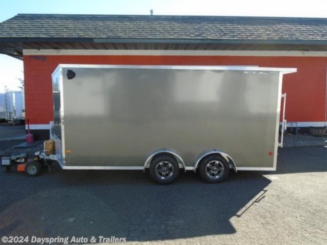 This the prefect Atv/Utv trailer. First it is all aluminum. It is 7.5 feet wide by 16 feet long with the inside is 7.0 feet one inch tall and the rear door opening is 81 inches tail. It has tandem 3500# torsion spread axles with brakes on both axles and premium wheels for a nice ride with . All led running lights. and ceiling . This one has slide track for easy tie down points. and a rear spoiler with loading lights Come check out this sharp trailer


AT DAYSPRING, IT IS OUR GOAL TO HELP YOU FIND THE RIGHT TRAILER FOR YOUR NEEDS.
IF WE DON&#39;T HAVE IT, WE WILL BE MORE THAN HAPPY TO ORDER IT FOR YOU.
WE WANT TO MAKE SURE THAT YOU HAVE THE RIGHT TRAILER AND ACCESSORIES TO FIT YOUR NEEDS.

CONTACT US AND HAVE A GREAT EXPERIENCE BUYING YOUR NEW TRAILER!

TRADES ARE NO PROBLEM; JUST LET US KNOW WHAT YOU HAVE.

FINANCING RATES ARE LOWER THROUGH CREDIT UNIONS WE ARE A CERTIFIED CUDL DEALER