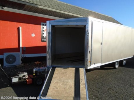 This is a new Alcom Snopro all aluminum enclosed snowmobile trailer. This one has a 22 foot box plus a 5 foot nose With 6 inches of extra height with both front and rear ramps with the full ski guide package and a rear spoiler with loading lights and a fully finish all white interior. This is sitting on tandem 3500# torsion axles with brakes on both axles. The best thing is it has a limited life time warranty on it. With this trailer being all aluminum it wont rust and it is a lot lighter

AT DAYSPRING, IT IS OUR GOAL TO HELP YOU FIND THE RIGHT TRAILER FOR YOUR NEEDS.

IF WE DON&#39;T HAVE IT, WE WILL BE MORE THAN HAPPY TO ORDER IT FOR YOU.
WE WANT TO MAKE SURE THAT YOU HAVE THE RIGHT TRAILER AND ACCESSORIES TO FIT YOUR NEEDS.

CONTACT US AND HAVE A GREAT EXPERIENCE BUYING YOUR NEW TRAILER!

TRADES ARE NO PROBLEM; JUST LET US KNOW WHAT YOU HAVE.

FINANCING RATES ARE LOWER THROW CREDIT UNIONS WE ARE A CERTIFIED CUDL DEALER