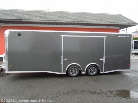 This is a all aluminum car hauler sitting on tandem 5200# torsion spread axles with brakes on both axles and nice premium wheels. fully finished interior with white walls and a white ceiling liner with a nice TPO coin flooring . The inside is a 24 foot floor with a over head cabinet . The best thing is this trailer has a elite escape door which is the best escape door out there on the market. It has rear spoiler with loading lights and a rv style side door and pre wired for a electric jack in front and more

AT DAYSPRING, IT IS OUR GOAL TO HELP YOU FIND THE RIGHT TRAILER FOR YOUR NEEDS.
IF WE DON&#39;T HAVE IT, WE WILL BE MORE THAN HAPPY TO ORDER IT FOR YOU.
WE WANT TO MAKE SURE THAT YOU HAVE THE RIGHT TRAILER AND ACCESSORIES TO FIT YOUR NEEDS.
CONTACT US AND HAVE A GREAT EXPERIENCE BUYING YOUR NEW TRAILER!
TRADES ARE NO PROBLEM; JUST LET US KNOW WHAT YOU HAVE.
FINANCING RATES ARE LOWER THROW CREDIT UNIONS WE ARE A CERTIFIED CUDL DEALER