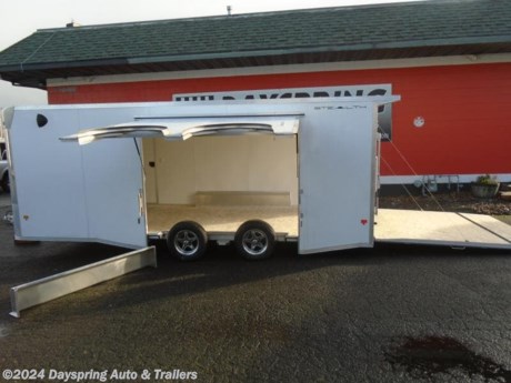 This is a all aluminum car hauler sitting on tandem 3500# torsion spread axles with brakes on both axles and nice premium wheels. fully finished interior with white walls and a white ceiling liner . The inside is a 20 foot floor The best thing is this trailer has a elite escape door which is the best escape door out there on the market. It has rear spoiler with loading lights and premium tail lights with reverse lights and more


AT DAYSPRING, IT IS OUR GOAL TO HELP YOU FIND THE RIGHT TRAILER FOR YOUR NEEDS.
IF WE DON&#39;T HAVE IT, WE WILL BE MORE THAN HAPPY TO ORDER IT FOR YOU.
WE WANT TO MAKE SURE THAT YOU HAVE THE RIGHT TRAILER AND ACCESSORIES TO FIT YOUR NEEDS.
CONTACT US AND HAVE A GREAT EXPERIENCE BUYING YOUR NEW TRAILER!
TRADES ARE NO PROBLEM; JUST LET US KNOW WHAT YOU HAVE.
FINANCING RATES ARE LOWER THROW CREDIT UNIONS WE ARE A CERTIFIED CUDL DEALER