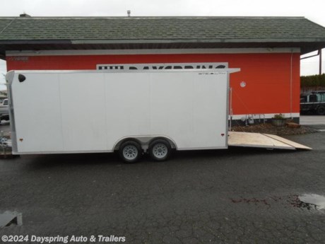 This trailer 8.5 feet wide by 20 feet long with 6 feet 10 inches on inside height all aluminum construction, sitting on tandem 3500# t axles, brakes on both axles ,white luan ceiling liner and walls. rear spoiler with loading lights RV style side door.Premium tail lights with reverse lights 

DA2659
Dayspring Auto and Trailers
786 NE Burnside rd
Gresham OR 97030
(503) 666-7300

Let us help you find the right trailer for your needs! If we don&#39;t have it, we will custom order it for you, and configure it perfectly for your specific application. Our goal is to make sure you have the right trailer and accessories to fit your needs and to make it a pleasant and enjoyable experience buying your new trailer.

We take all kinds of trades just let us know what you have.
Financing rates ARE LOWER THROUGH CREDIT UNIONS
We are a CUDL dealer.
AT DAYSPRING, IT IS OUR GOAL TO HELP YOU FIND THE RIGHT TRAILER FOR YOUR NEEDS.
IF WE DON&#39;T HAVE IT, WE WILL BE MORE THAN HAPPY TO ORDER IT FOR YOU.
WE WANT TO MAKE SURE THAT YOU HAVE THE RIGHT TRAILER AND ACCESSORIES TO FIT YOUR NEEDS.
CONTACT US AND HAVE A GREAT EXPERIENCE BUYING YOUR NEW TRAILER!
TRADES ARE NO PROBLEM; JUST LET US KNOW WHAT YOU HAVE.
FINANCING RATES AS LOW AS 4.99 O.A.C.. WE ARE A CERTIFIED CUDL DEALER
VISIT OUR WEB SITE AT WWW.DAYSPRINGAUTO.COM
DAYSPRING AUTO &amp; TRAILERS
786 NE BURNSIDE
GRESHAM OREGON 97030
503-666-7300 OR TEXT US AT 503-666-7300
DA2659
KEYWORDS:CARGOMATE PACE INTERSTATE FEATHERLITE WELLS CARGO TPD CONTINENTAL CARGO HONDA YAMAHA SUZUKI KAWASKI KYMCO POLARIS TRAILER ALUMINUM ALL ALUMINUM TRAILER CAR HAULER CAR TRAILER HAULMARK RACE RACE CAR CLASSIC HOT ROD MUSCLE DEXTER ATC CARGO CARGO TRAILER CARGO TRAILERS ATV ATV TRAILER ATV TRAILERS MOTORCYCLE MOTORCYCLE TRAILER MOTORCYCLE TRAILERS SNOWMOBILE SNOWMOBILE TRAILER SNOWMOBILE TRAILERS RACE TRAILER RACE TRAILERS ENCLOSED RACE TRAILER ENCLOSED CAR TRAILER STORAGE STORAGE TRAILER STORAGE TRAILERS LOOK EXPRESS CHARMAC EXPRESS MISSION STEALTH CARGOPRO SNOWPRO EZHAULER TRAILER
Stock: T-1208