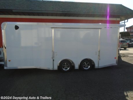 This is a all aluminum car hauler sitting on tandem 3500# torsion spread axles with brakes on both axles and nice premium wheels. fully finished interior with white walls and a white ceiling liner with a nice TPO coin flooring . The inside is a 20 foot floor The best thing is this trailer has a elite escape door which is the best escape door out there on the market with a removable fender so you can get out of your car easy. It has rear spoiler with loading lights, premium tail lights with reverse lights, 2 foot aluminum starter flap, over head cabinet and more


AT DAYSPRING, IT IS OUR GOAL TO HELP YOU FIND THE RIGHT TRAILER FOR YOUR NEEDS.
IF WE DON&#39;T HAVE IT, WE WILL BE MORE THAN HAPPY TO ORDER IT FOR YOU.
WE WANT TO MAKE SURE THAT YOU HAVE THE RIGHT TRAILER AND ACCESSORIES TO FIT YOUR NEEDS.
CONTACT US AND HAVE A GREAT EXPERIENCE BUYING YOUR NEW TRAILER!
TRADES ARE NO PROBLEM; JUST LET US KNOW WHAT YOU HAVE.
FINANCING RATES ARE LOWER THROW CREDIT UNIONS WE ARE A CERTIFIED CUDL DEALER