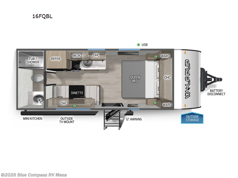 2026 Forest River Cherokee Wolf Pup Black Label 16FQBL - New Travel Trailer For Sale by Blue Compass RV Mesa in Mesa, Arizona