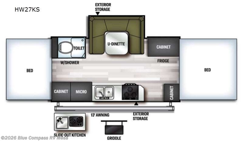 2021 Forest River Flagstaff High Wall HW27KS - Used Popup For Sale by Blue Compass RV Mesa in Mesa, Arizona features Slideout