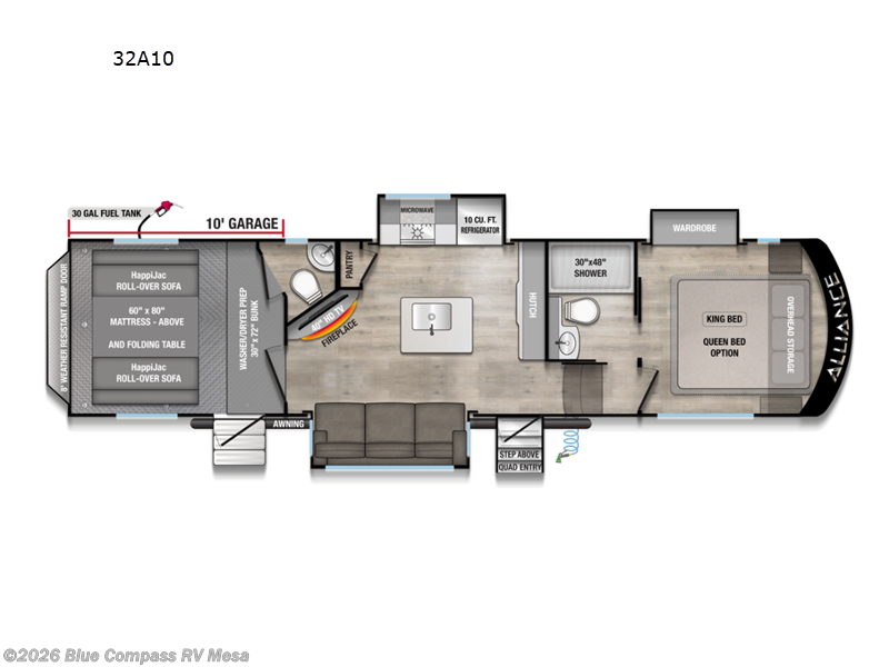 2026 Alliance RV Valor All-Access 32A10 - New Toy Hauler For Sale by Blue Compass RV Mesa in Mesa, Arizona features Slideout