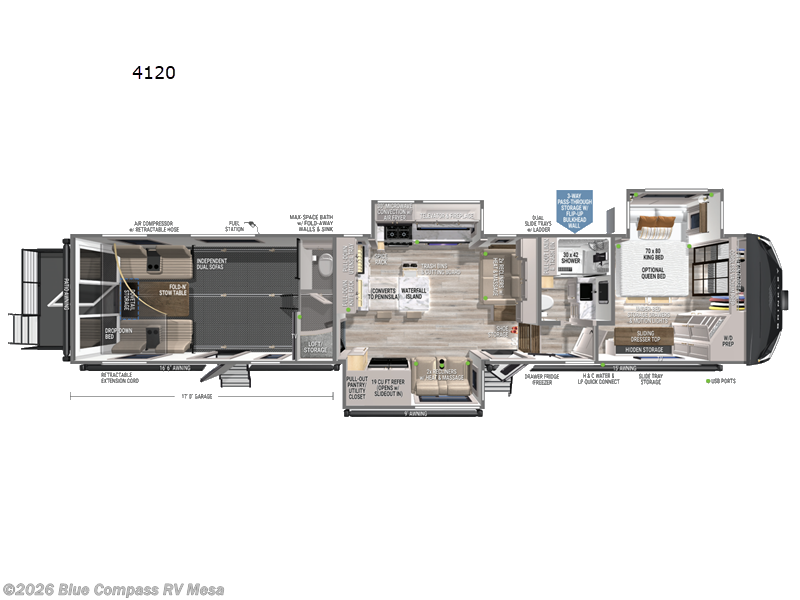 2026 Brinkley RV Model G 4120 - New Toy Hauler For Sale by Blue Compass RV Mesa in Mesa, Arizona features Slideout