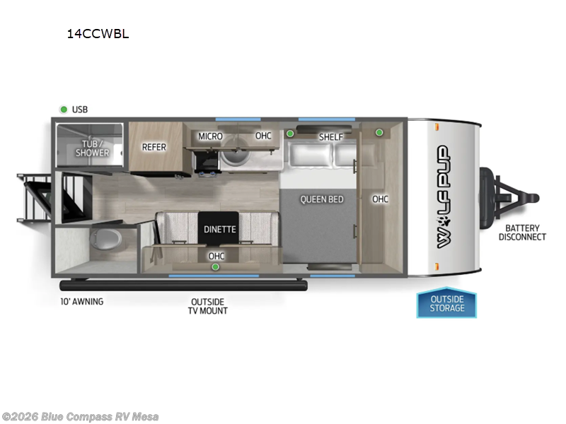 2026 Forest River Cherokee Wolf Pup Black Label 14CCWBL - New Travel Trailer For Sale by Blue Compass RV Mesa in Mesa, Arizona