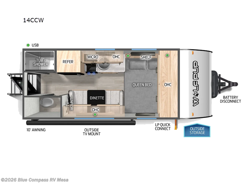 2025 Forest River Cherokee Wolf Pup 14CCW - Used Travel Trailer For Sale by Blue Compass RV Mesa in Mesa, Arizona
