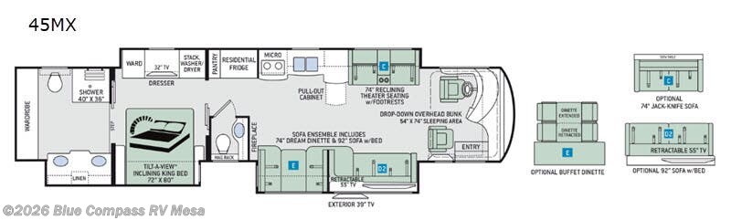 2019 Thor Motor Coach Tuscany 45MX - Used Class A For Sale by Blue Compass RV Mesa in Mesa, Arizona features Slideout