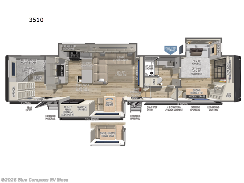 2027 Brinkley RV Model Z 3510 - New Fifth Wheel For Sale by Blue Compass RV Mesa in Mesa, Arizona features Slideout
