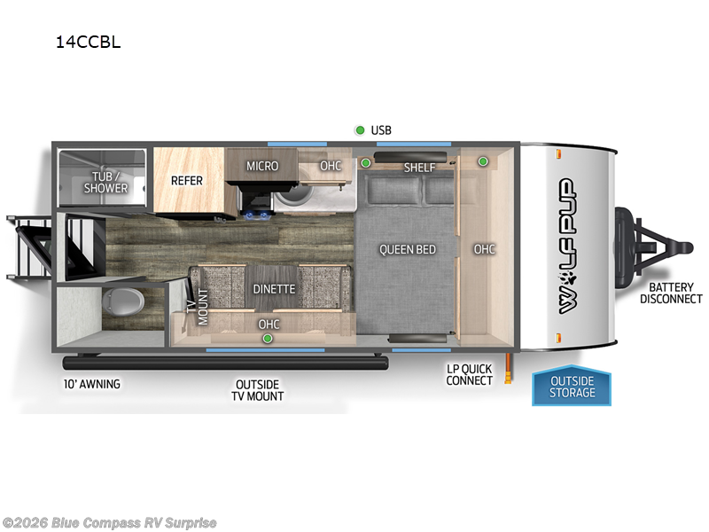 2023 Forest River Cherokee Wolf Pup Black Label 14CCBL - Used Travel Trailer For Sale by Blue Compass RV Surprise in Surprise, Arizona